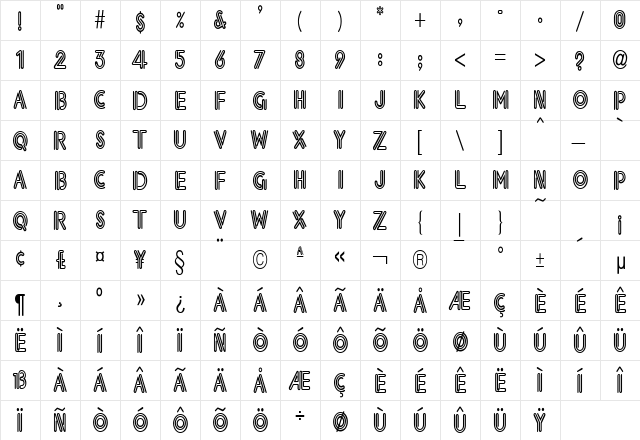 Voltage Thin Normal font glyphpreview