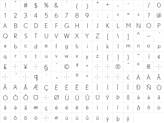Nobel Regular font glyphpreview