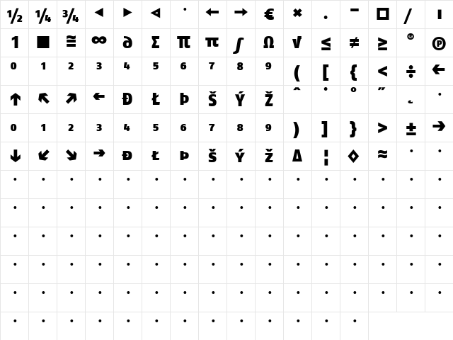 FagoNo Heavy font glyphpreview