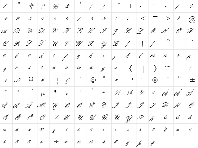 Trapped 1 Regular font glyphpreview