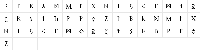 Futhark Regular font glyphpreview