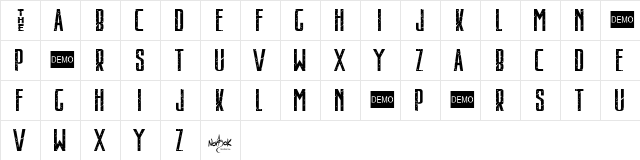 Stairs People DEMO Regular font glyphpreview
