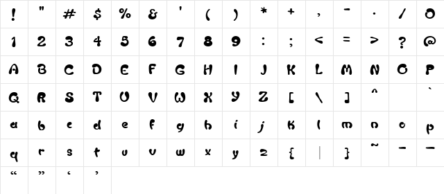 CK Splash Regular font glyphpreview