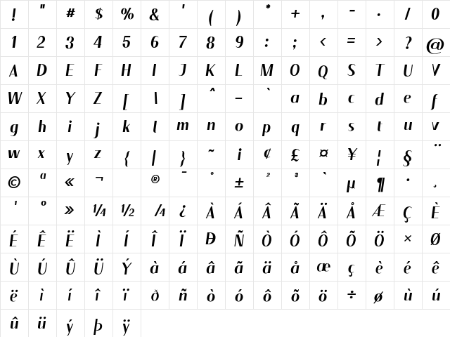 Floane Bold Italic font glyphpreview