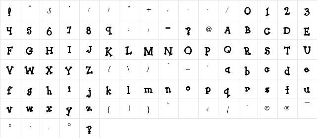 MudPie Regular font glyphpreview