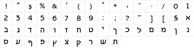 Benzion Regular font glyphpreview