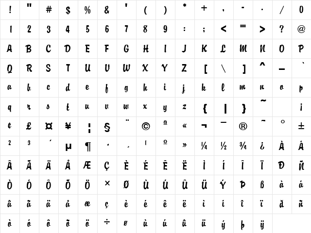 PT Dog-ear Normal font glyphpreview