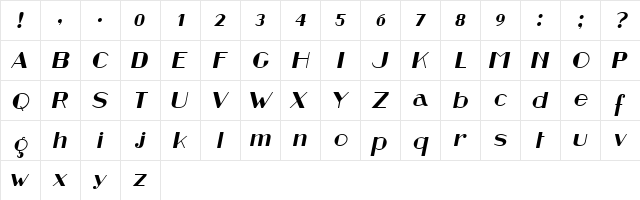 Retrospective Italic font glyphpreview