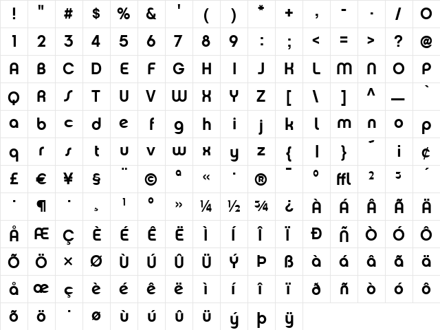 Chalet-NewYorkNineteenSeventy Regular font glyphpreview