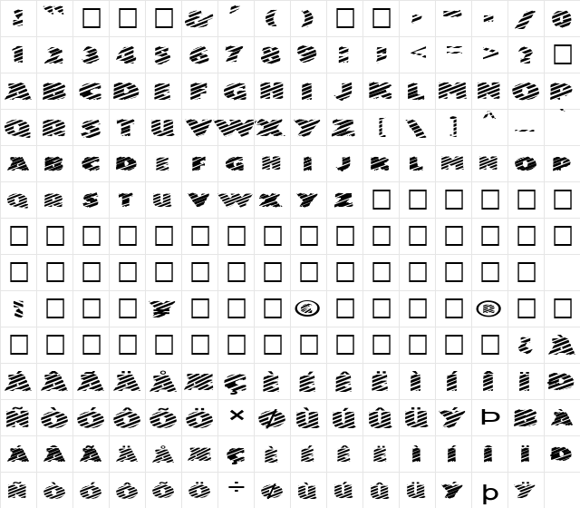 FZ JAZZY 24 STRIPED EX Normal font glyphpreview