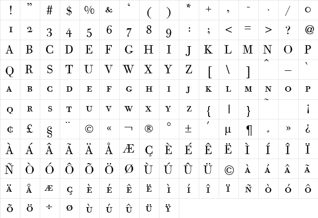 BodoCapsDB Normal font glyphpreview