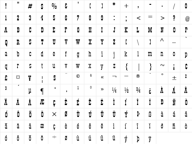 DS Roundup Regular font glyphpreview
