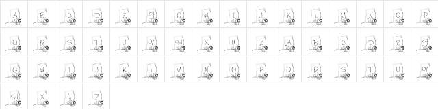 RoseNote Regular font glyphpreview