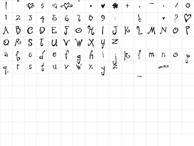 Tingle Institute Regular font glyphpreview