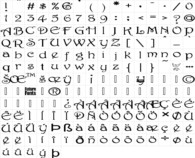 Delight Ext Regular font glyphpreview