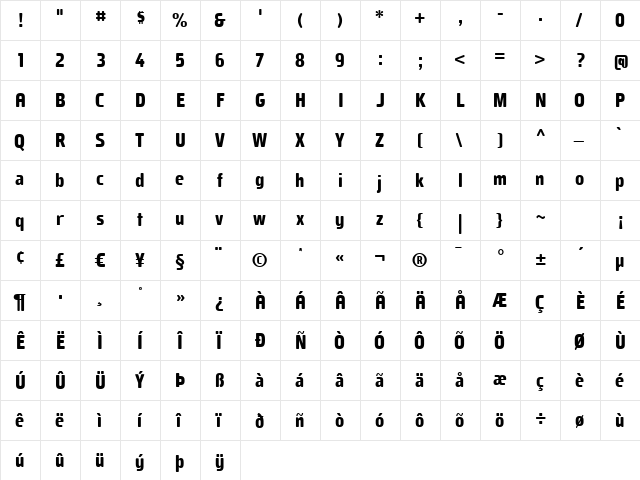 Mustardo Regular font glyphpreview