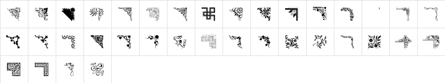 Ornamental Corners Regular font glyphpreview