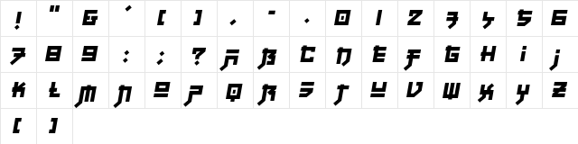 Fuji Quake Zone Regular font glyphpreview