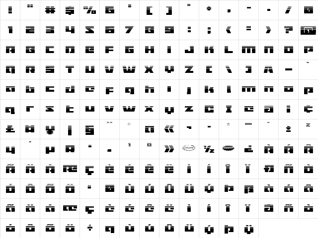 Turbo Charge Halftone Regular font glyphpreview