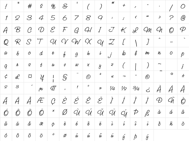 StudioScriptTT Regular font glyphpreview