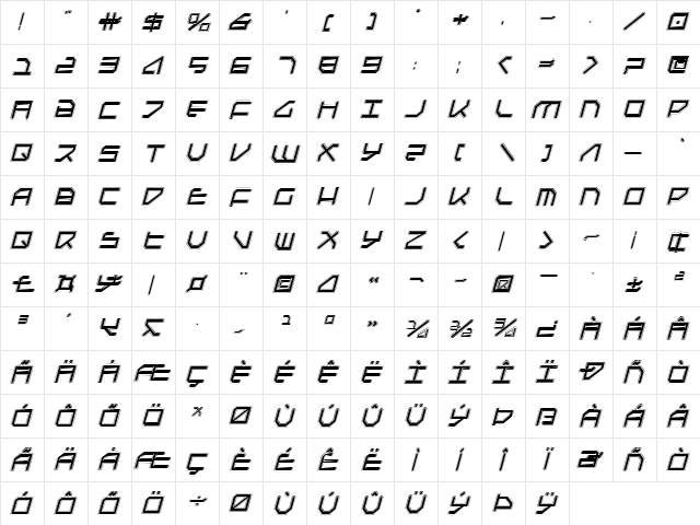 Federapolis College Italic Italic font glyphpreview