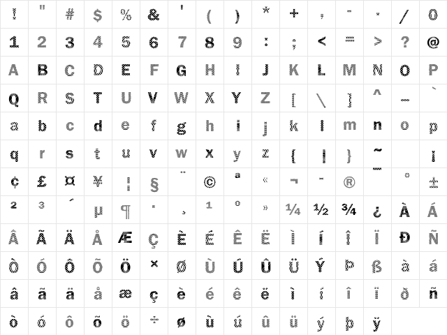 Franklin18 Becker Regular font glyphpreview