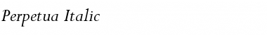 Perpetua Italic Font Title Preview