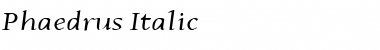Phaedrus Italic Font Title Preview