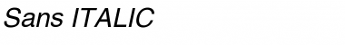 Sans ITALIC Font Title Preview