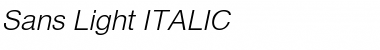 Sans Light ITALIC Font Title Preview
