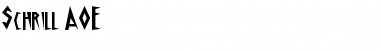 Schrill AOE Regular Font Title Preview