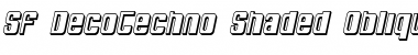 SF DecoTechno Shaded Oblique Font Title Preview