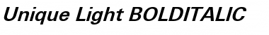 Unique Light BOLDITALIC Font Title Preview