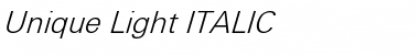Unique Light ITALIC Font Title Preview