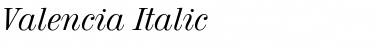 Valencia Italic Font Title Preview