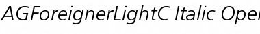 AGForeignerLightC Italic Font Title Preview
