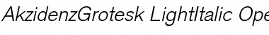 AkzidenzGrotesk LightItalic Font Title Preview