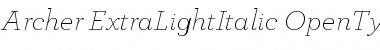 Archer Extra Light Italic Font Title Preview