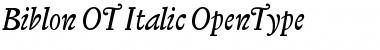 Biblon OT Italic Font Title Preview