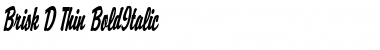 Brisk D Thin BoldItalic Font Title Preview