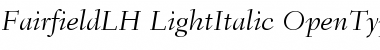 Fairfield LH 46 Light Italic Font Title Preview