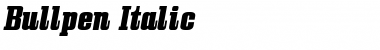 Bullpen Italic Font Title Preview
