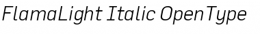 FlamaLight Italic Font Title Preview