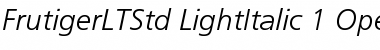 Frutiger LT Std 46 Light Italic Font Title Preview