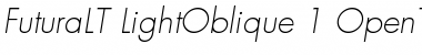 Futura LT Light Oblique Font Title Preview