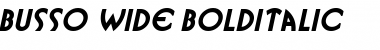 Busso Wide BoldItalic Font Title Preview