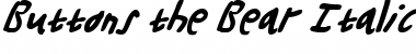 Buttons the Bear Italic Italic Font Title Preview