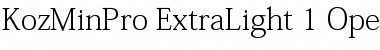 Kozuka Mincho Pro EL Font Title Preview