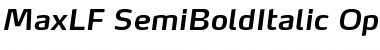 MaxLF-SemiBoldItalic Regular Font Title Preview