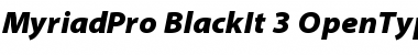 Myriad Pro Black Italic Font Title Preview